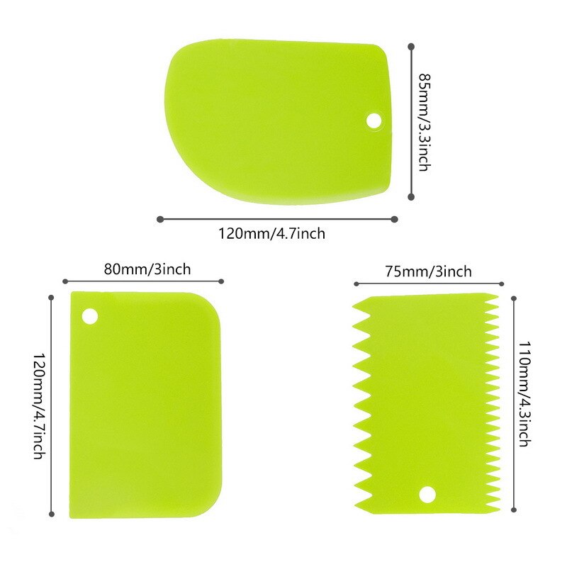 3PCS/set Pastry Dough Cutter Cake Bread Slicer Baking Pasty Tools Cake Scraper Spatula Blade