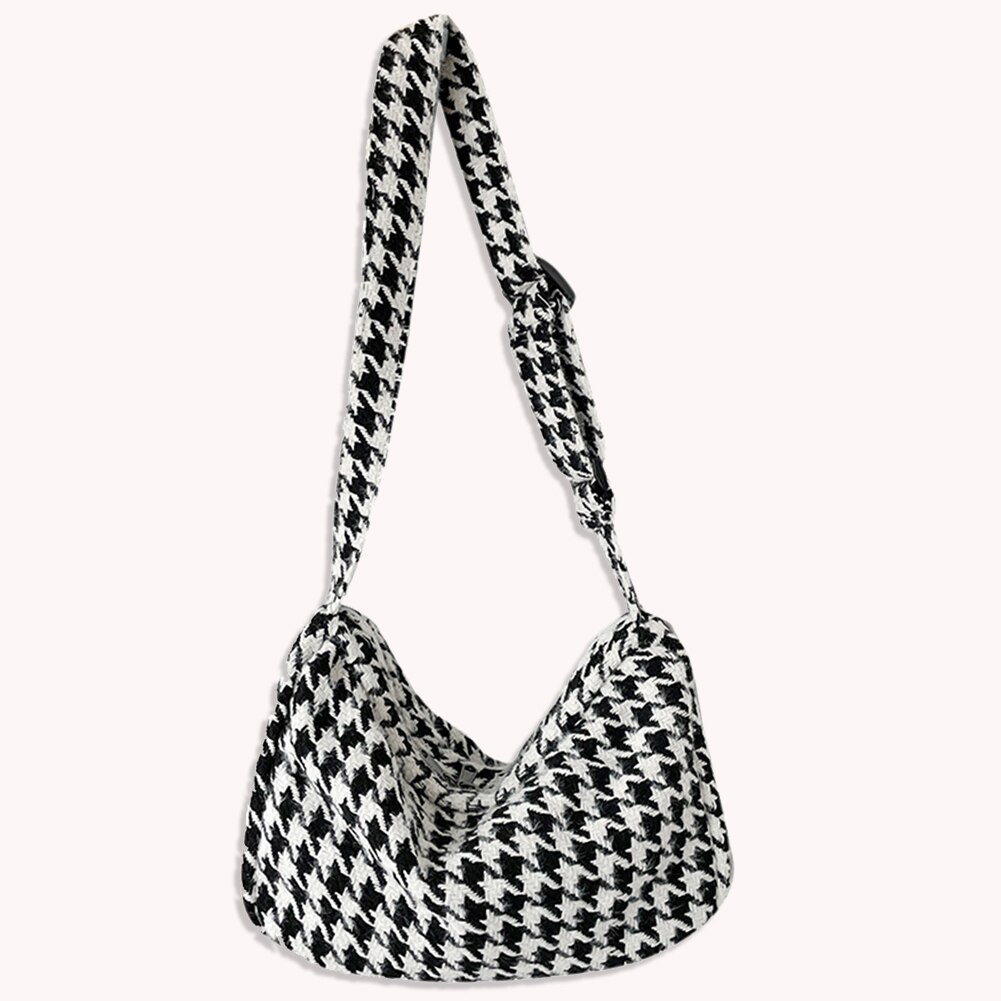 Simplesmente peito saco na moda xadrez topo-alça de viagem lona houndstooth ombro pequenas bolsas para mulher 2020