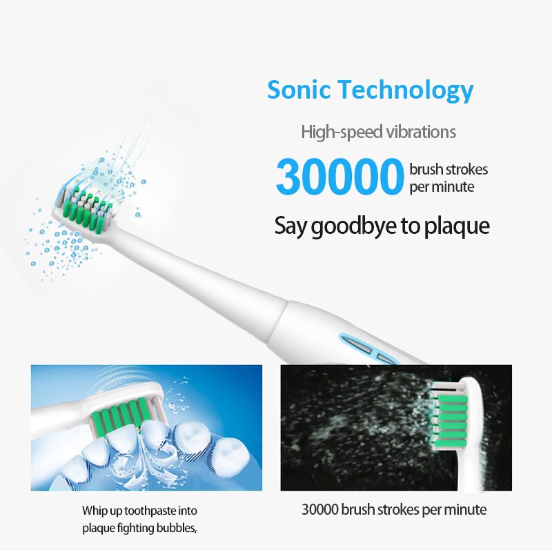 LANSUNG SN901 Sonic Escovas de Dente 4 Pcs Substituição Cabeças escova de Dentes Elétrica Recarregável Ultra sonic Escovas de Dente Elétricas