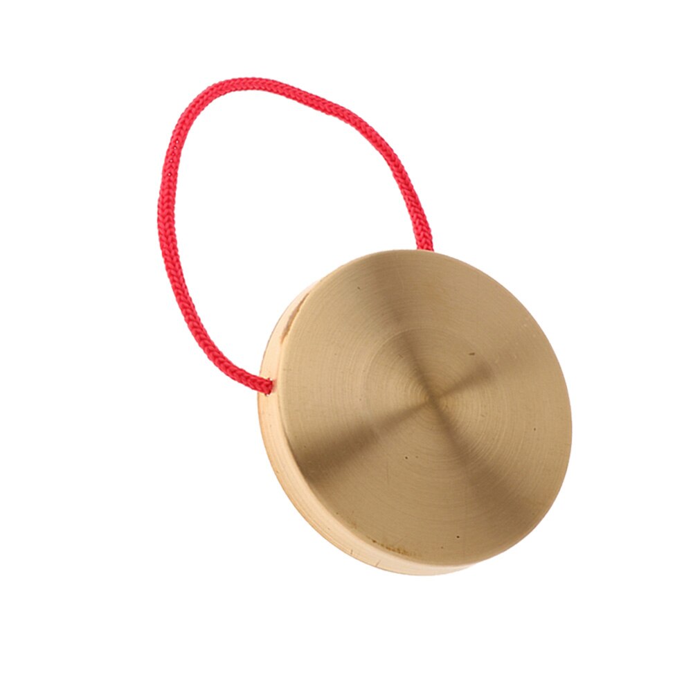 Hand Gong Cymbals with Wooden Stick Chapel Opera Percussion Musical Instrument Traditional Chinese Folk Musical Toy