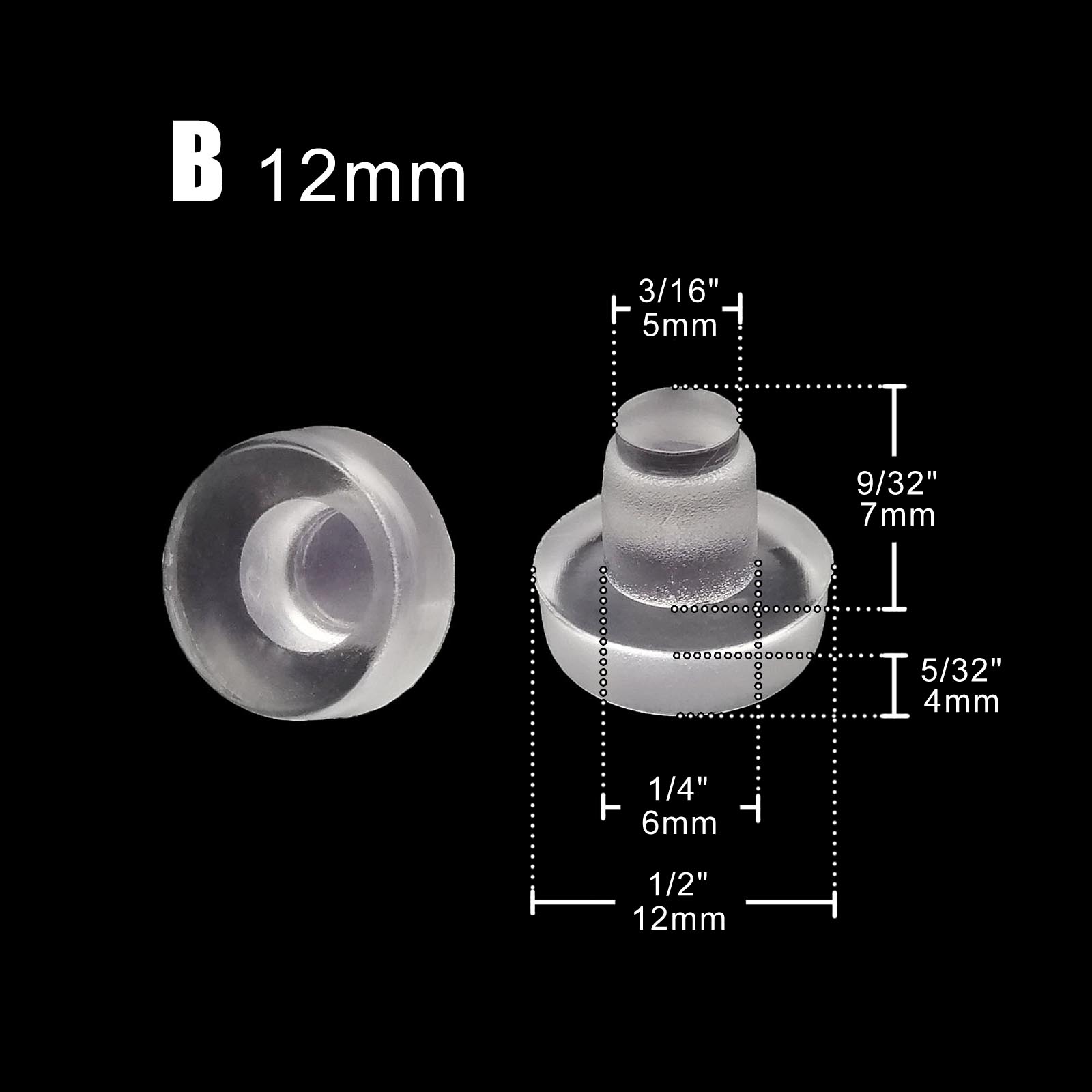 24 Stück weiche, klare, transparente Gummi-Embedded-Möbel, Tisch, Stuhl, Beinfüße, unten, Gleitpad, Bodenschutz, stoßfest: Black & White