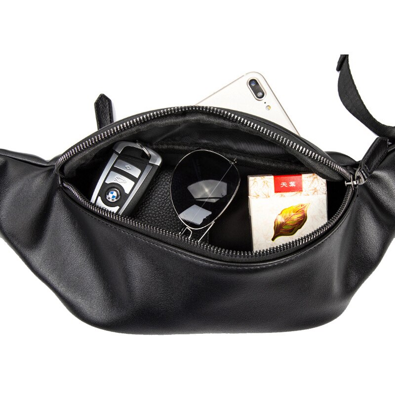 Soft PU Leather Men Belt Bag Unisex High Waterproof Waist Bags Men's Crossbody Chest Bag Boys Shoulder Bags