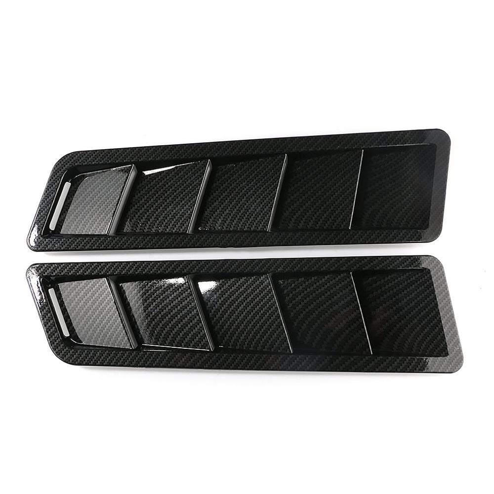 Black Air Flow Intake Universal Scoop Bonnet Side Fender Car Decorative Cover Hood Vent Louver Cooling Panel Trim Set
