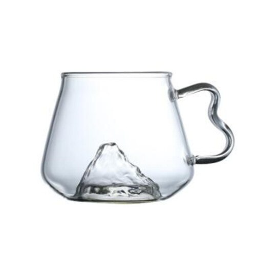 Thickened Whiskey Glass Household Clear Glass Volcano Cup Red Wine Glass 1pc: with handle