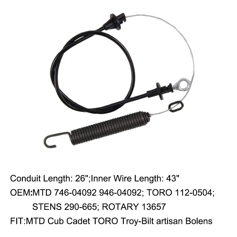 Mower Deck Engagement Cable 946-04092 746-04092 46" Pro Tractor 600 Series For Toro 112-0504 For MTD For Yard Man For Troy Bilt