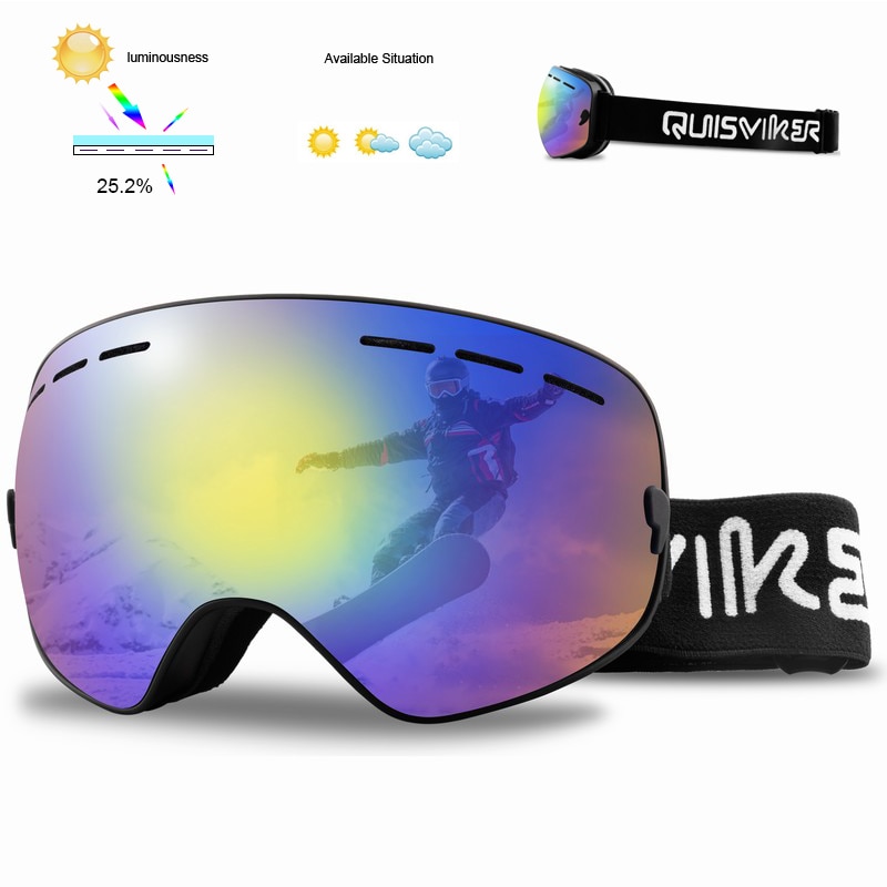 Quisviker dubbellaags anti-condens skibrillen sneeuw snowboardbrillen skibrillen sneeuwscooterbrillen skimaskers: Sq13