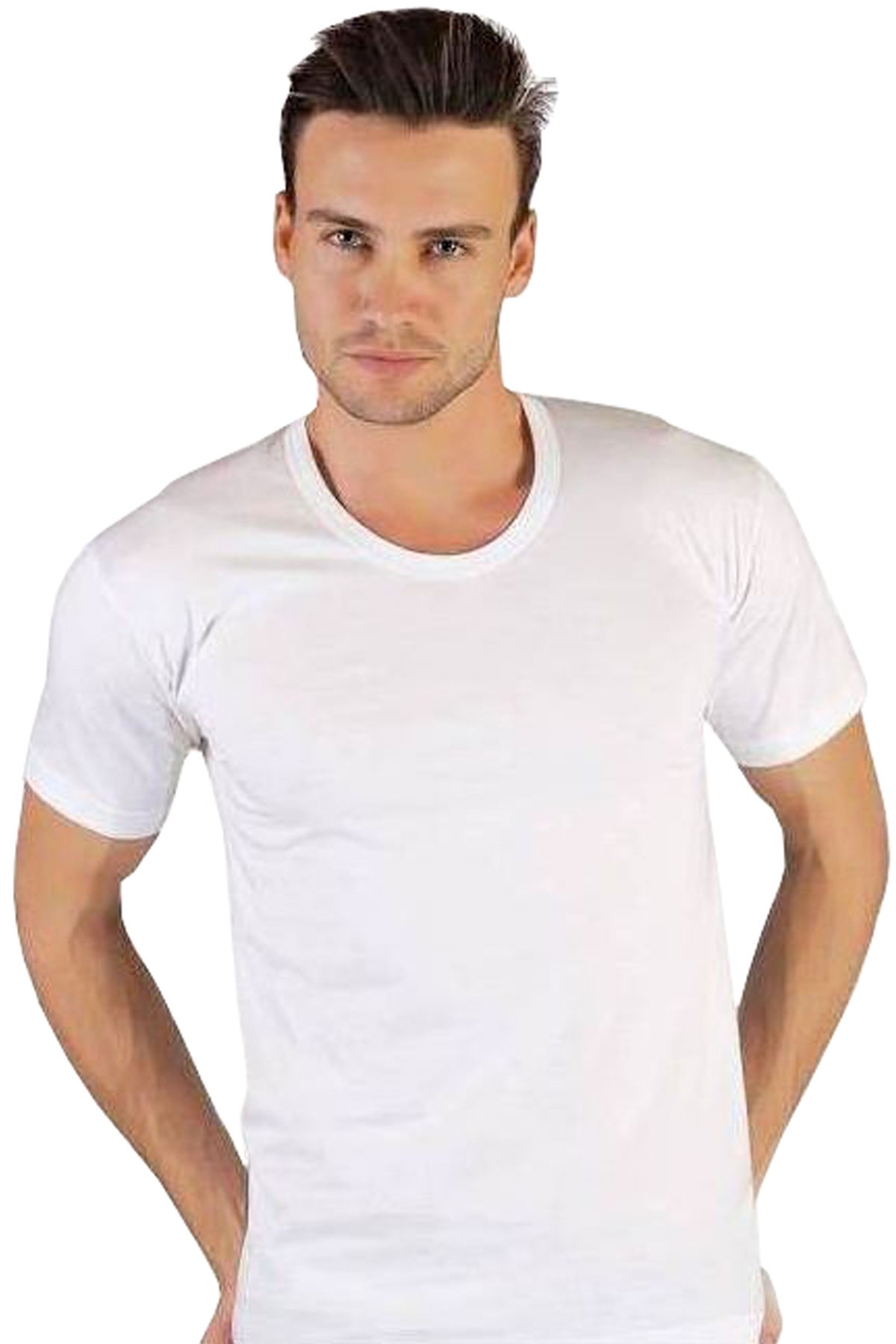 6 pcs 100 Male Cotton Undershirt White Undershirt Passion Bicycle Collar Short-Sleeve White Combed Men Linen set