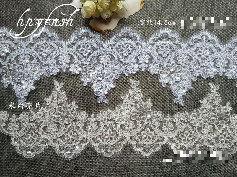 zraniony detal koronki tkaniny koronka wysokiej jakości akcesoria Wykonany ręcznie Diy suknia ślubna dla nowożeńców materiał kurtyny biały kolor kości słoniowej