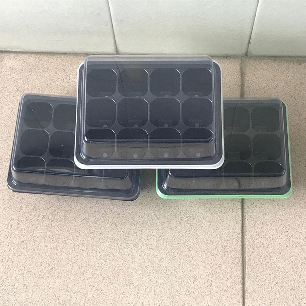 12-hole Plant Growing Box Ventilated Seedling Box For Sowing Nursery Pots Mini Greenhouse With Ventilated Cover Seedling Tray