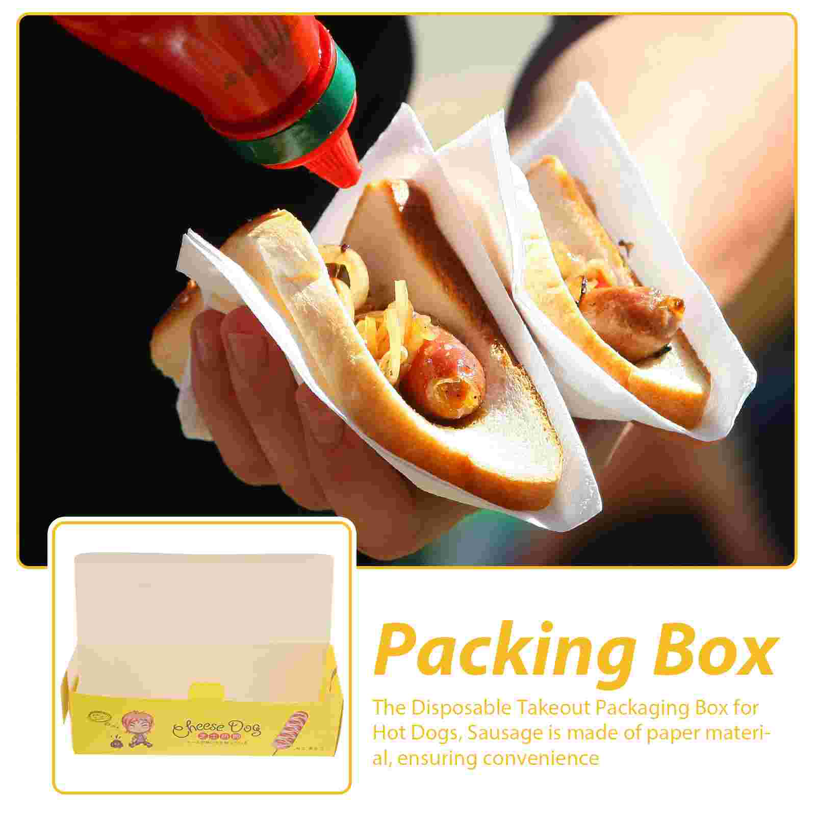 100 stk. hundekasse papir madbeholder restaurantbeholdere snacktallerkener papbakker hunde indpakning opbevaring sushi kasser