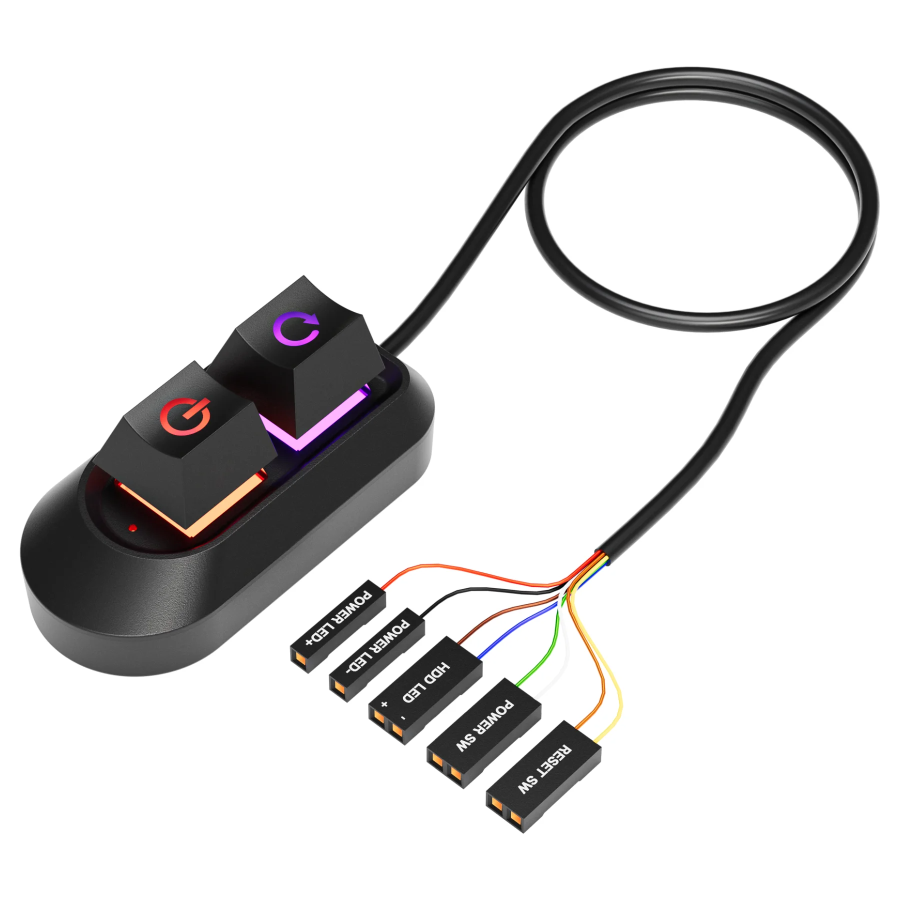 Interruptor mecânico de alimentação de mesa, partida externa, interruptor liga/desliga e botão de reinicialização, cabo de extensão, interruptor de botão de alimentação para pc: Bundle2: