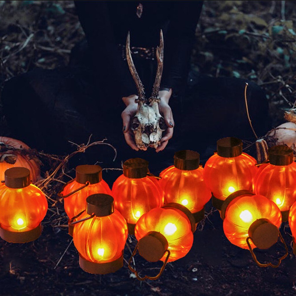 Festival lykt halloween gresskar led lys juletre dekorasjon gresskar lys fest hjemme dekor led lys 6 stk