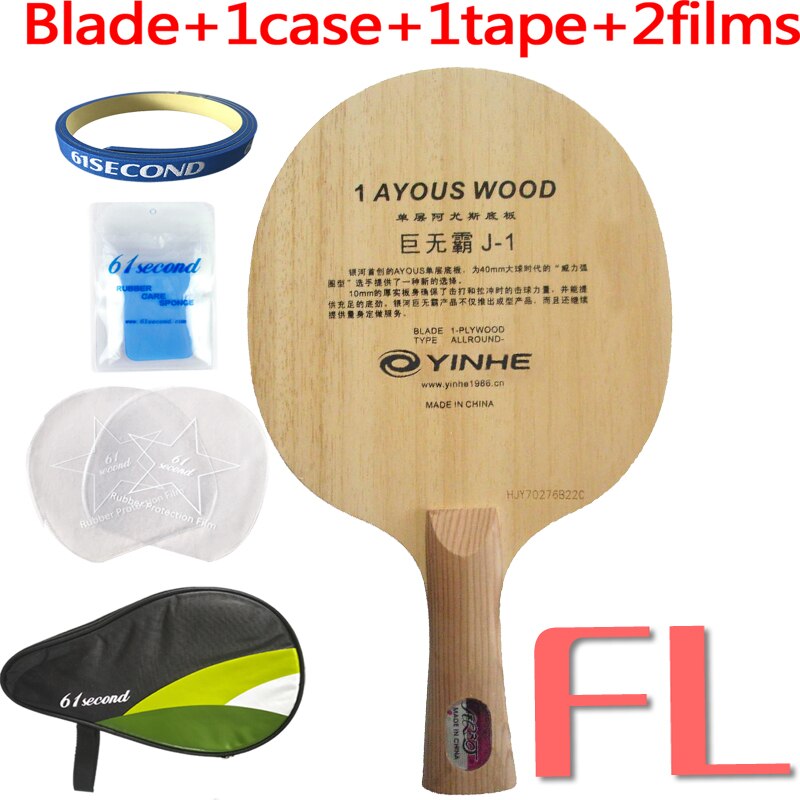 Yinhe J-1 J1 J 1 Tafeltennis Ping Pong Blade: FL with case