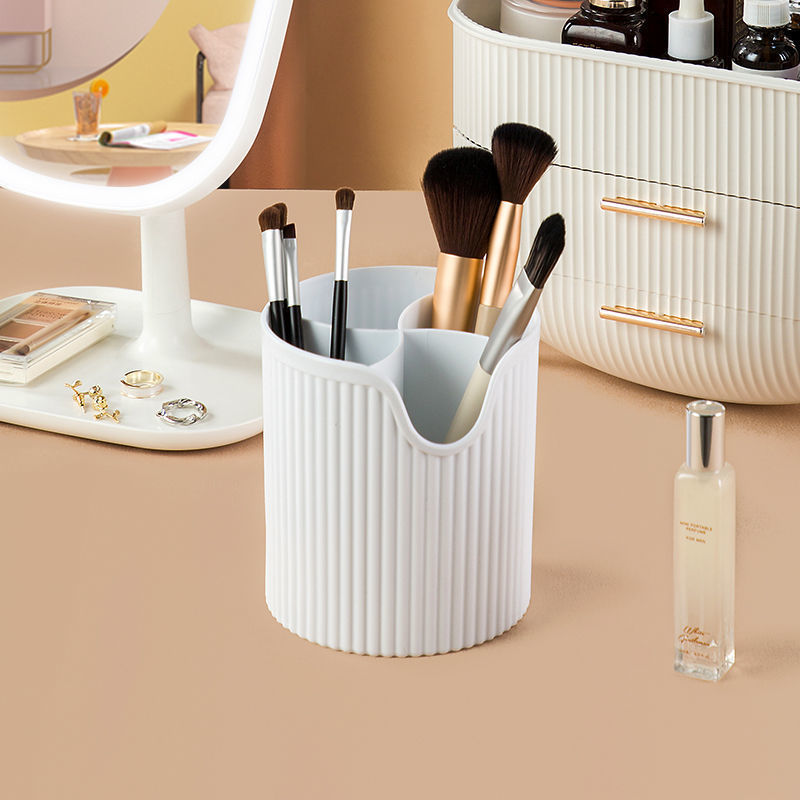 Organizador de maquillaje de estilo minimalista para mujer, caja de soporte para brochas de maquillaje, organizador de escritorio para el hogar, joyería, esmalte de uñas, cajón de maquillaje