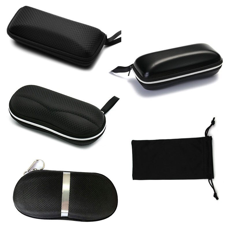 1Pcs Harde Rits Doos Draagbare Zonnebril Protector Travel Pack Bag Bril Case Black Eyewear Accessoires