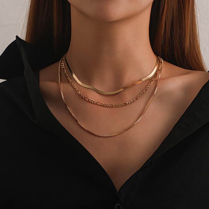 Punk Gold Chain Choker Necklace for Women Chunky Cuban Link Chains Necklaces Statement collares mujer Party Jewelry: C17