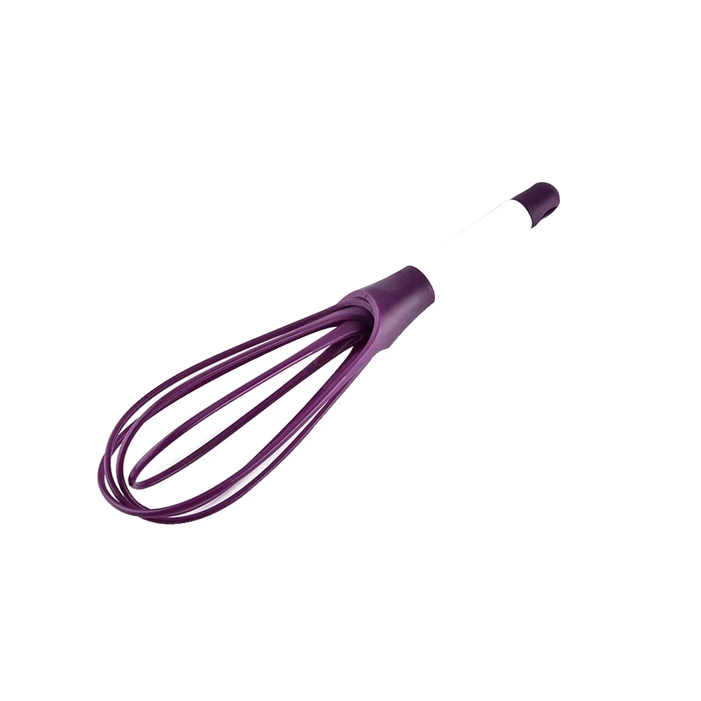 Batteur à œufs manuel rotatif multifonctionnel, Mini fouet à œufs de cuisine en plastique, outil de cuisson, agitateur d'œufs en Silicone: Violet
