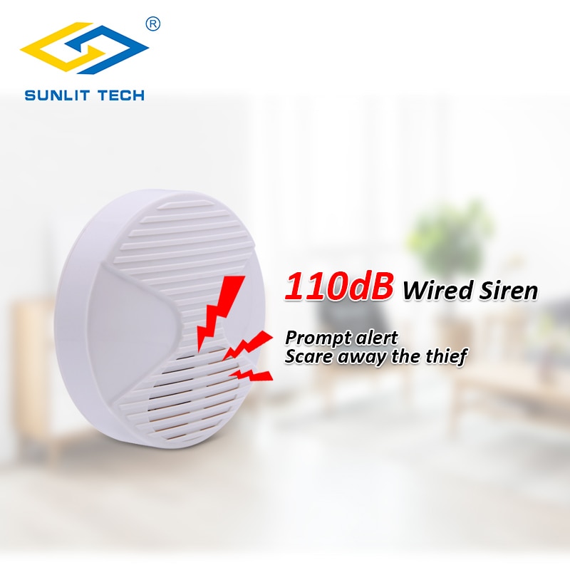 Mini Wired Indoor Siren Alarm Sound 110dB horn Strobe Alter System Wired Hooter sirene alarme For Home Security Sound Alarm