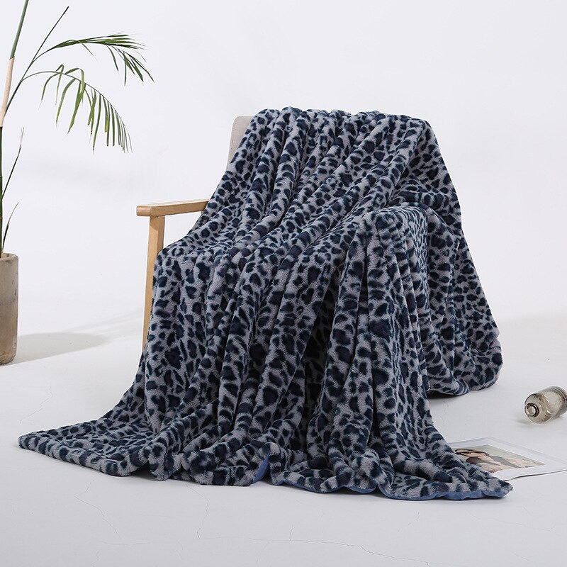Faux Fur Fleece Gooien Deken Luipaard Afdrukken Polyestser Minky Fleece Couch Sofa Thuis Decor Deken Twin