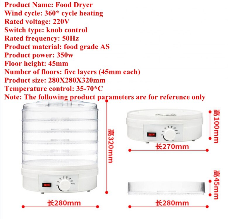 green household dried fruit machine food dryer fruit medicinal dehydration dryer family 1 piece