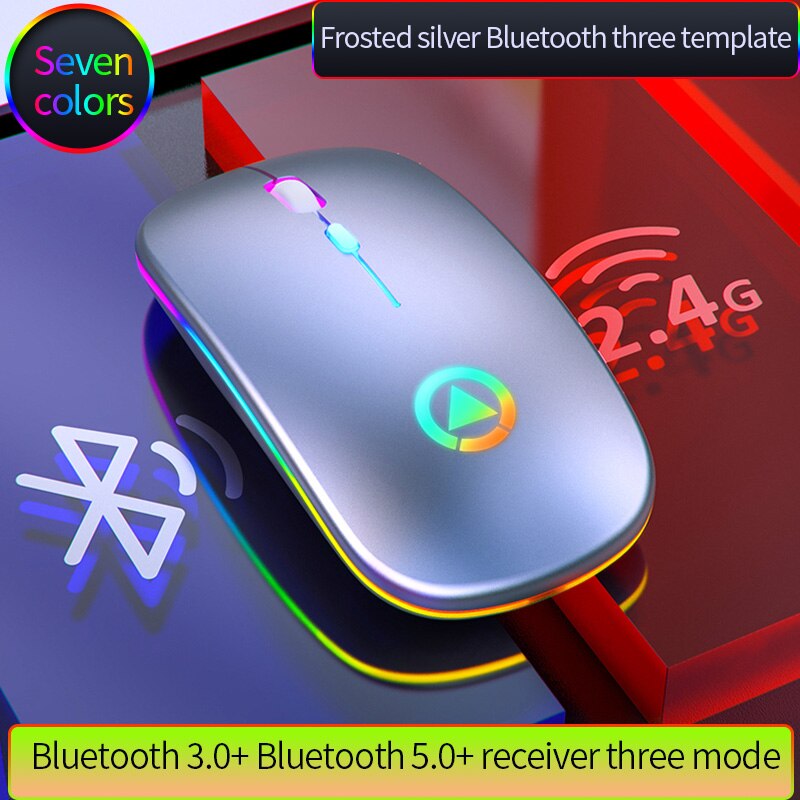 Bluetooth Mouse Silent Mause Rechargeable 2.4G Wireless Mouse Ergonomic RGB Mini Mouse USB Optical Mice For PC laptop Desktop