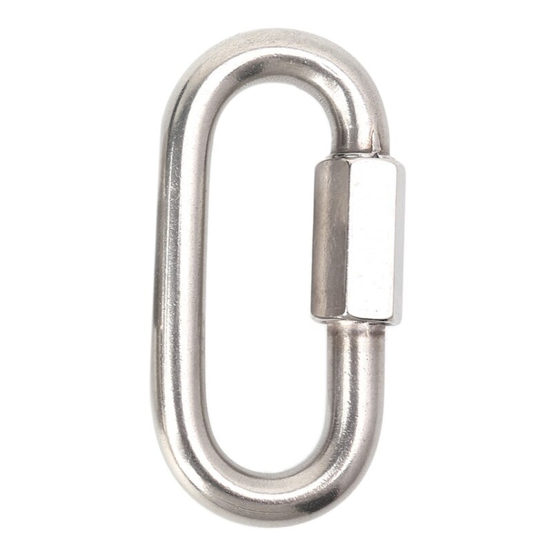 Stainless Steel Quick Link Threaded Chain Connector D Shape Locking Carabiner Heavy Duty for Camping Hammock Swing Trailer: M12