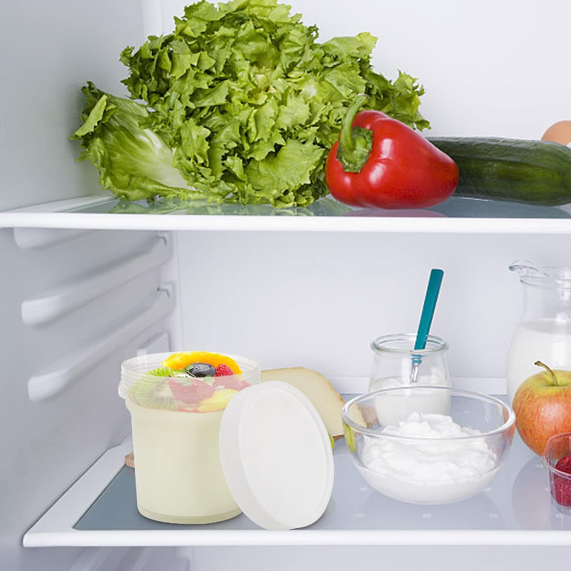 Food Storage Containers with Lid Pudding Ice Cream Yogurt Cup Dessert Preservation Sealed Packaging Box Home Kitchen Organizer