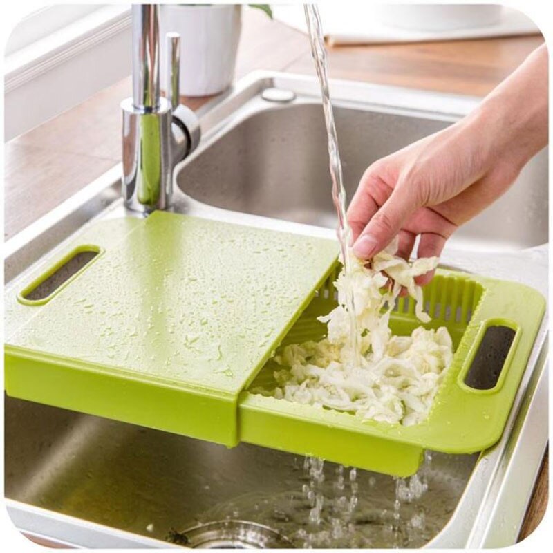 tenmiu Kitchen Sink Cutting Board Plastic Washing Drain Basket Washing and Matching One Sink Rack Chopping Blocks Cn(origin)