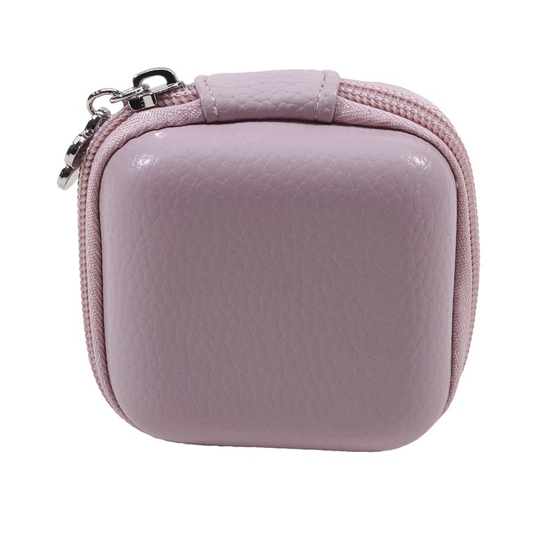 Sac de rangement portable en cuir Élpour gadgets numériques, mini coque rigide, étui de chargeur pour écouteurs, câble de données, évaluation de disque U: Rose