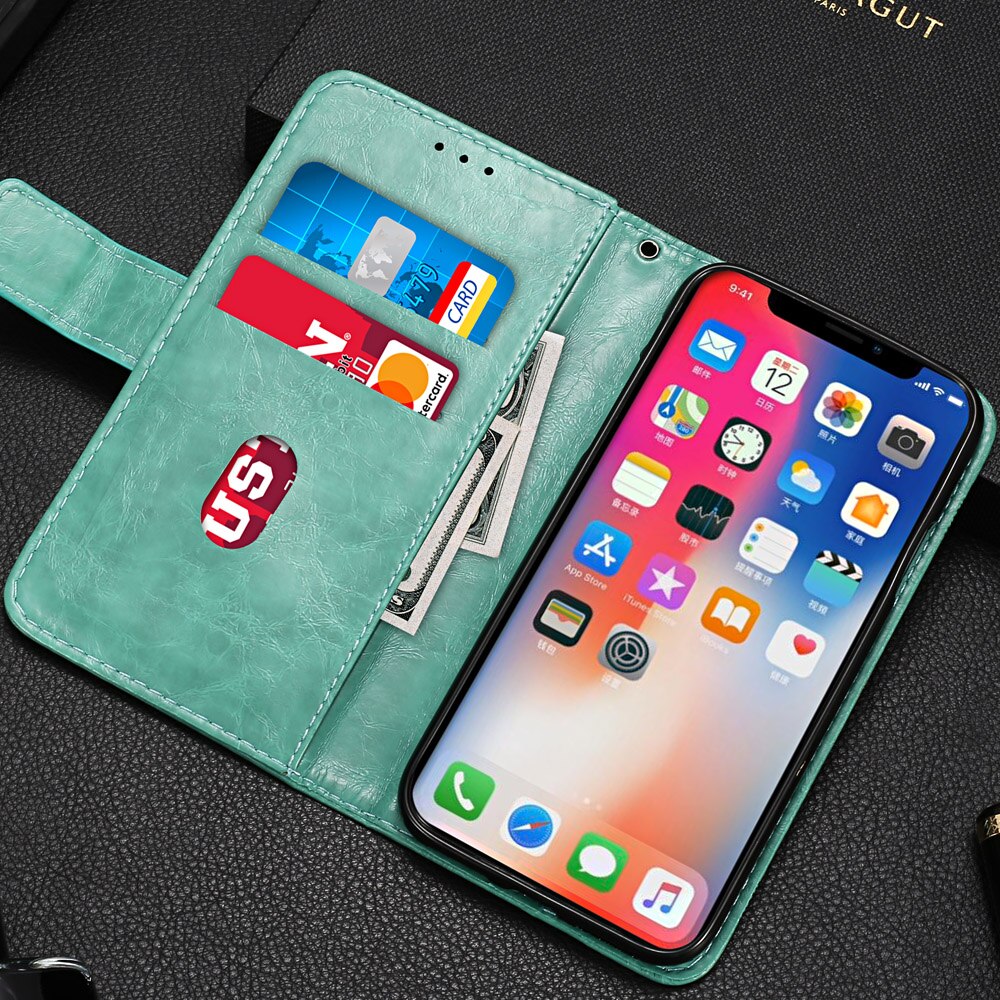 Vintage Wallet Flip Case for Digma LINX Trix 4G Case with Strap Stand Luxury PU Leather Cover Case Fundas