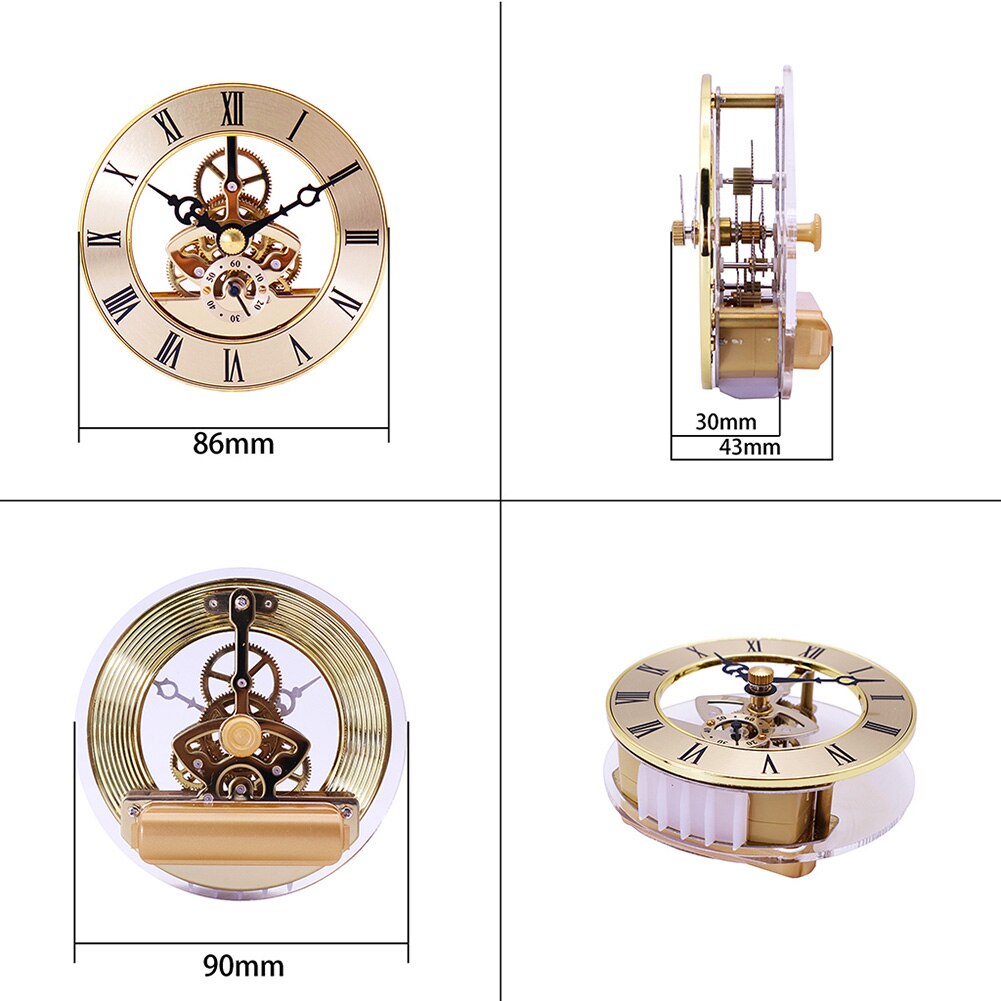 Retro Gear Wall Clock Movement Round Decorative Table Clock Metal Perspective Movement Wall Clock Accessories PW