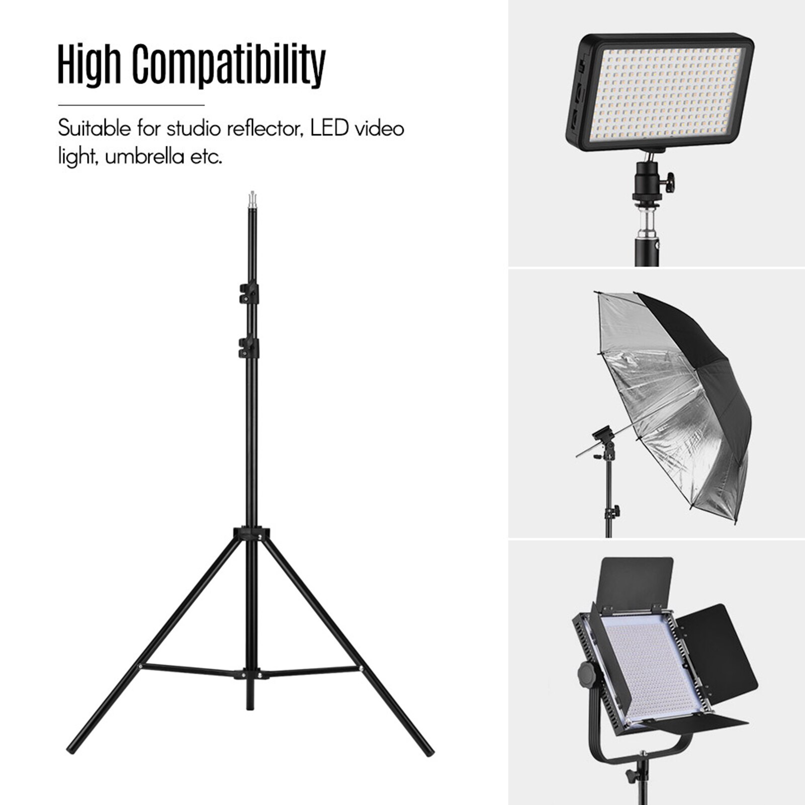 Verstelbare Metalen Statief Light Stand Max. Hoogte 1.6M Met 1/4 "Schroef Voor Fotografie Studio Led Video Licht Paraplu Ring Licht