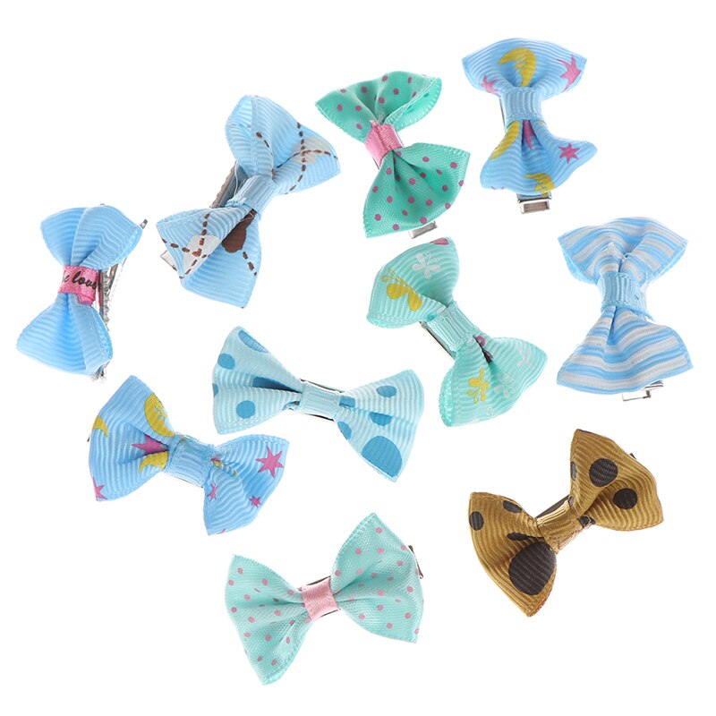 Random 10Pcs/lot Baby mini Bow Hairpins Girls Hair Accessories Kids Hair Clips Mini Cute for baby girl