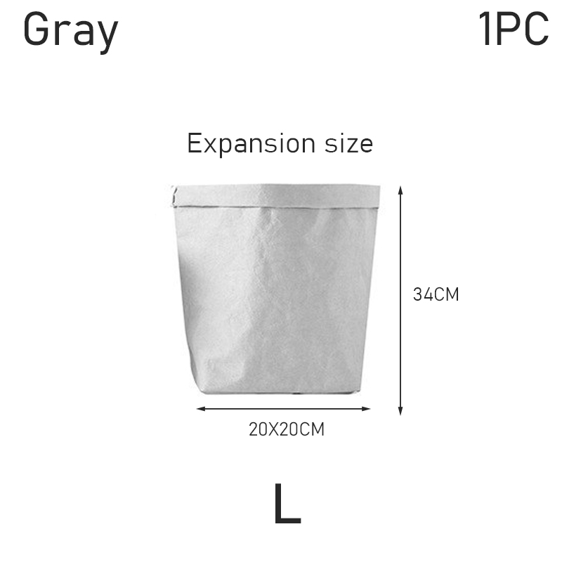 Washable Kraft Paper Refrigerator Storage Bag Desktop Organizer Office Kitchen Wardrobe Stationery Storage Pot Cover Storage Bag: PURPLE