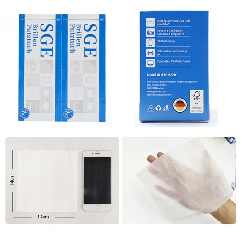 52 st glasögon anti-dimma våtservetter individuellt förpackade engångs defogger glasögon torka för fuktad antifog lins wipes kit