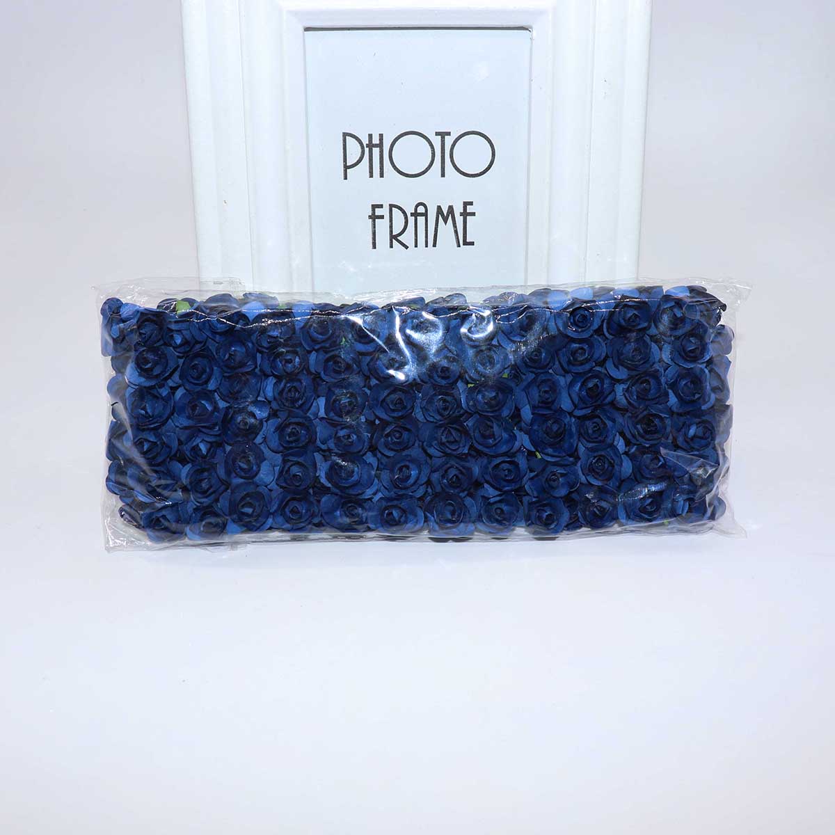 144pcs 1.5cm Mini Artificial Mini Paper Rose Bouquet DIY Wreath Scrapbook Wedding Ornament Artificial Rose Artificial Flower: royal blue