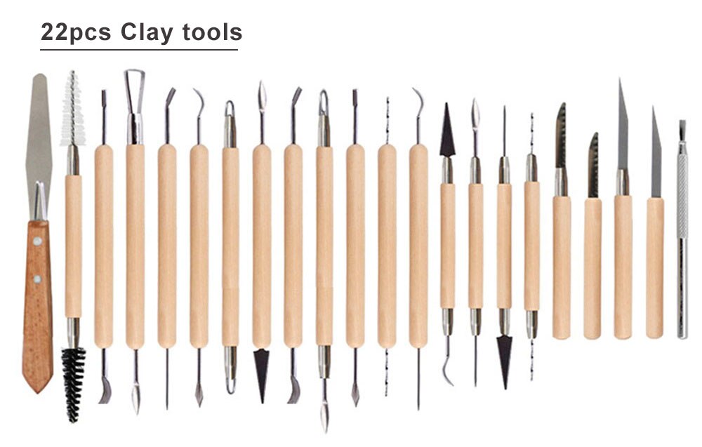 Clay Tools Set Sculpting Kit Sculpt Smoothing Wax Carving Pottery Ceramic Tools Polymer Shapers Modeling Carved Tool Sculpture: 22pcs