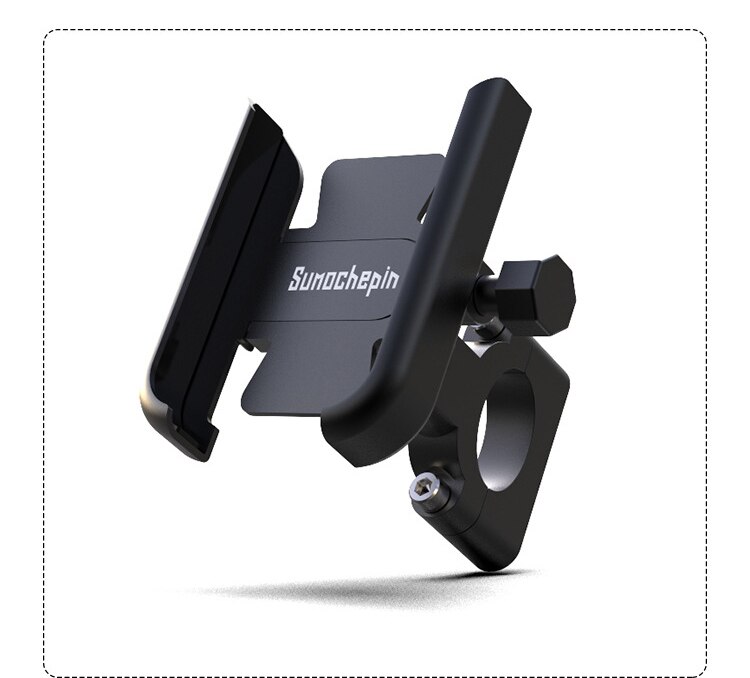 Soporte Universal de aleación de aluminio para manillar de motocicleta, soporte para teléfono celular con gancho para teléfonos móviles de 4-6,5 pulgadas, GPS, etc.