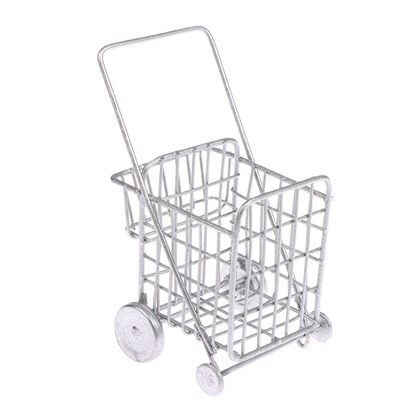 1/12 Miniature Dollhouse Supermarket Shopping Cart Trolley Pretend Play Toy: 3