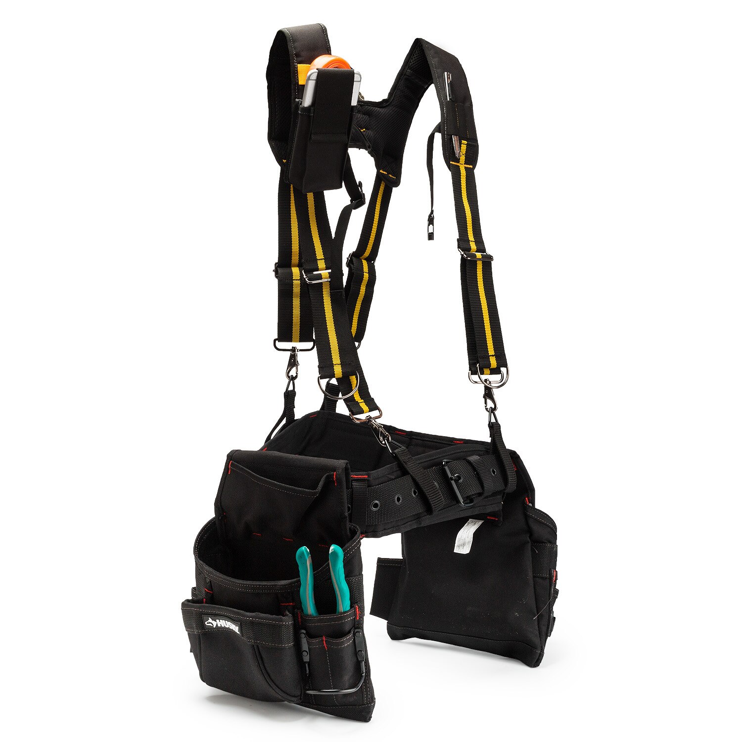 Arnés de herramientas multifuncional para hombre, cinturón de herramientas de trabajo tipo H, bolsa de cinturón de herramientas de ingeniería para aligerar la cintura, carga segura