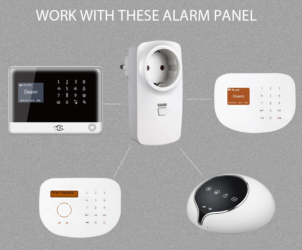 Smart Wireless Socket Adapter Switch Plug Outlet for H6 Wifi GSM Alarm System