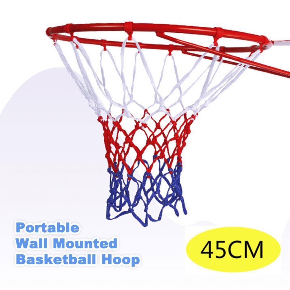 1Set 45cm Basketball Goals Portable Wall Mounted Basketball Hoop Standard Basketball Hoop Goals Rim and Net for Indoor Outdoor