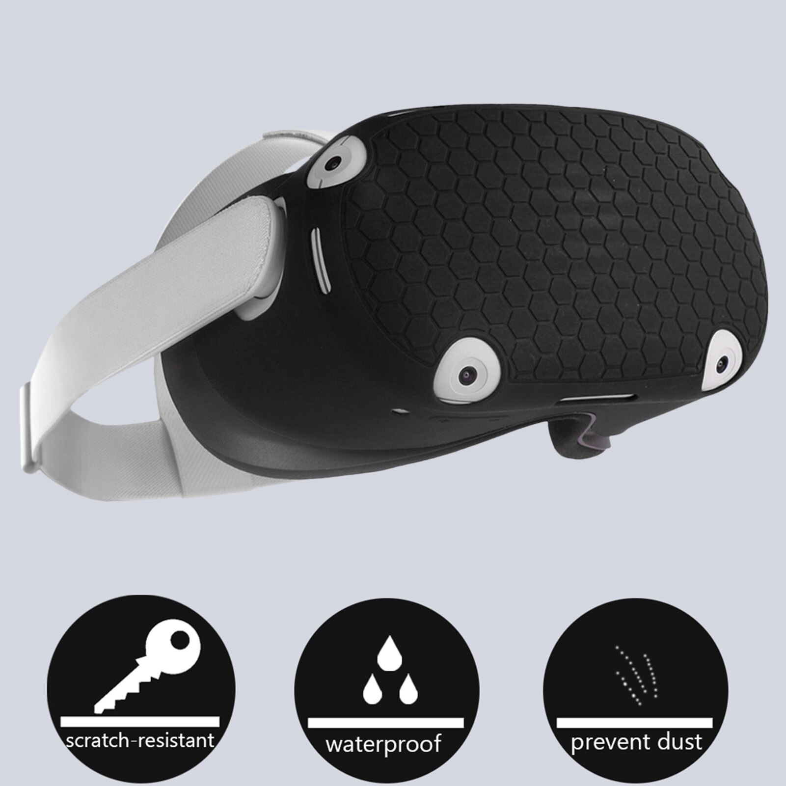 Vr-helm-schutzabdeckung für oculus quest 2, silikon-schutzschale gegen stöße und schläge für oculus quest 2 headset-zubehör