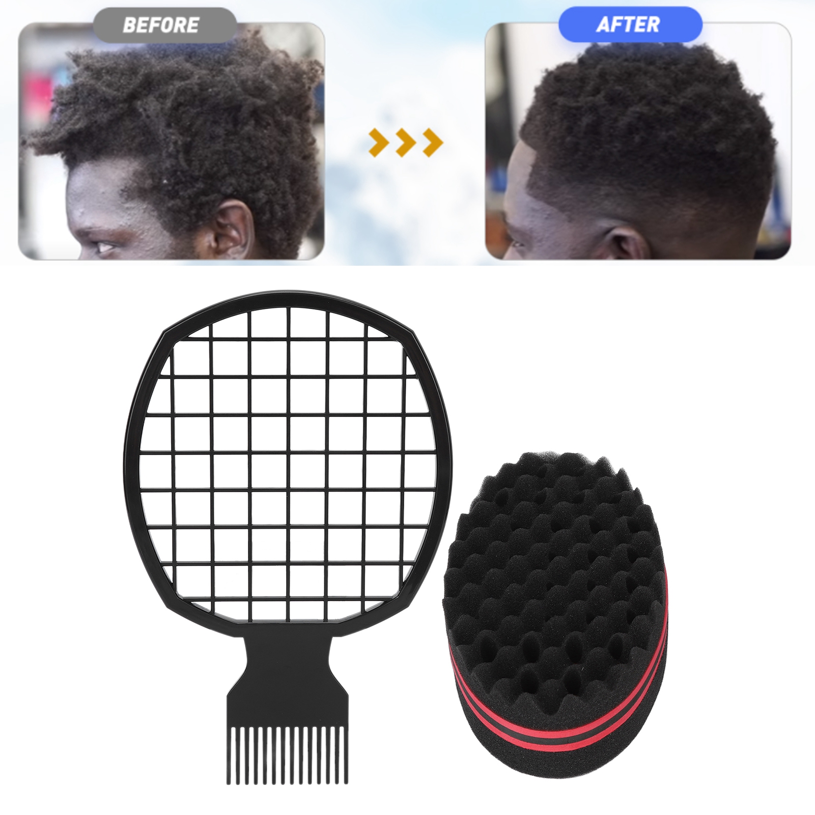 Haar Krul Weave Dreads Spons Borstel Plastic Haar Twist Kam Spons Set Magische Haar Spons Krul Kam Haar Styling Benodigdheden Tool