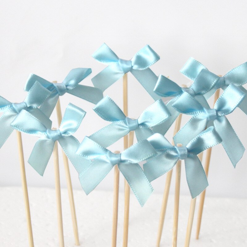 20Pcs Strik Verjaardag Insert Fruit Stok Kaarten Strik Sticker Dessert Cupcake Baby Shower Kids Party Bruiloft Benodigdheden