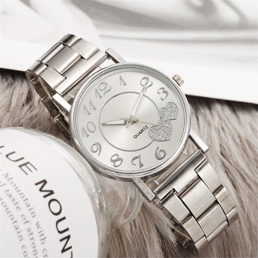 Undefined QUARTZ Women Watches Ladies casual dress Waterproof Rose Gold Quartz Watch Women Steel Date Wear Clock 20: Silver