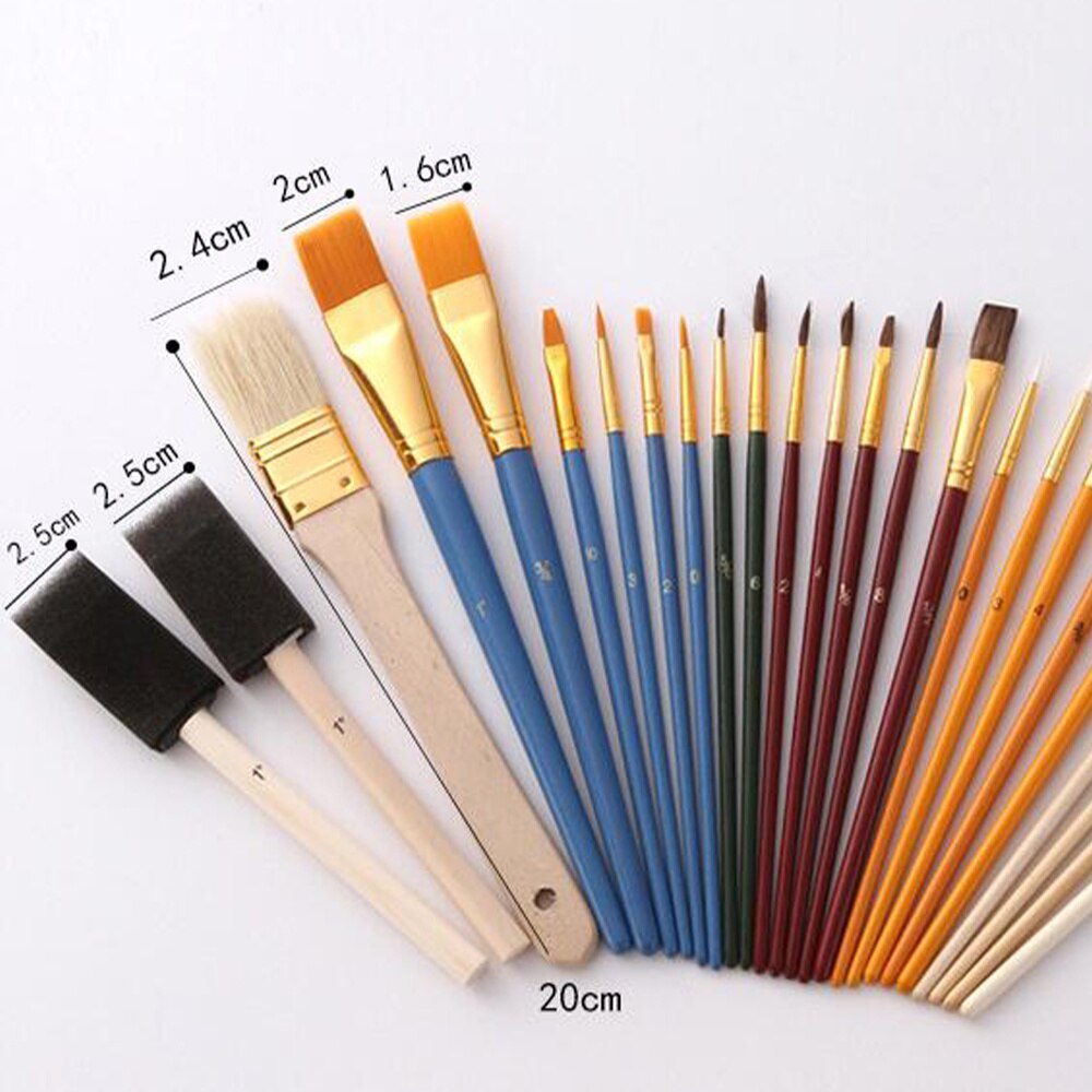25 Stuks Penselen Set Multifunctionele Borstels Aquarel Olieverf Borstel Diy Tekening Tool Voor Studenten Kunstenaars: Default Title