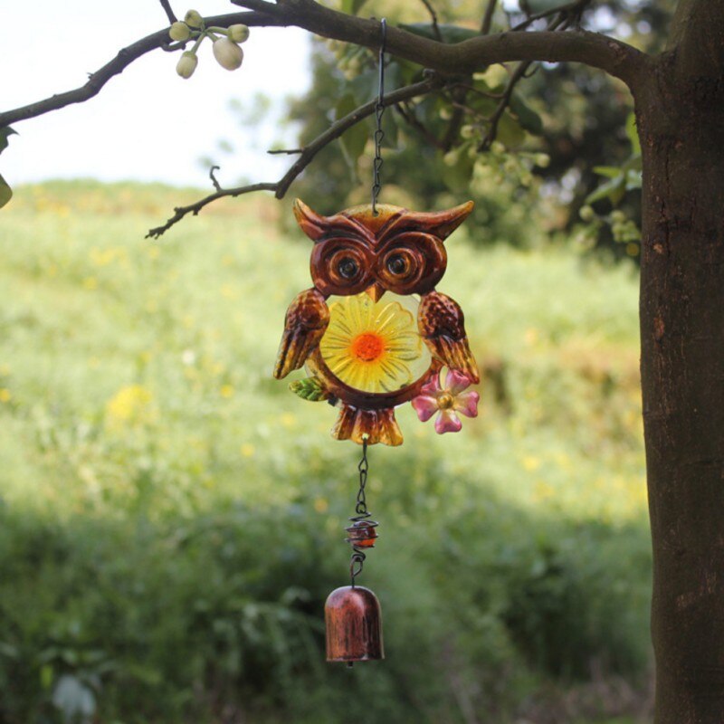 Vogel Wind Chime Voor Muur Raam Deur Wind Bell Opknoping Ornamenten Beeldje Creatieve Metalen Windgong Bel Miniatuur Craft