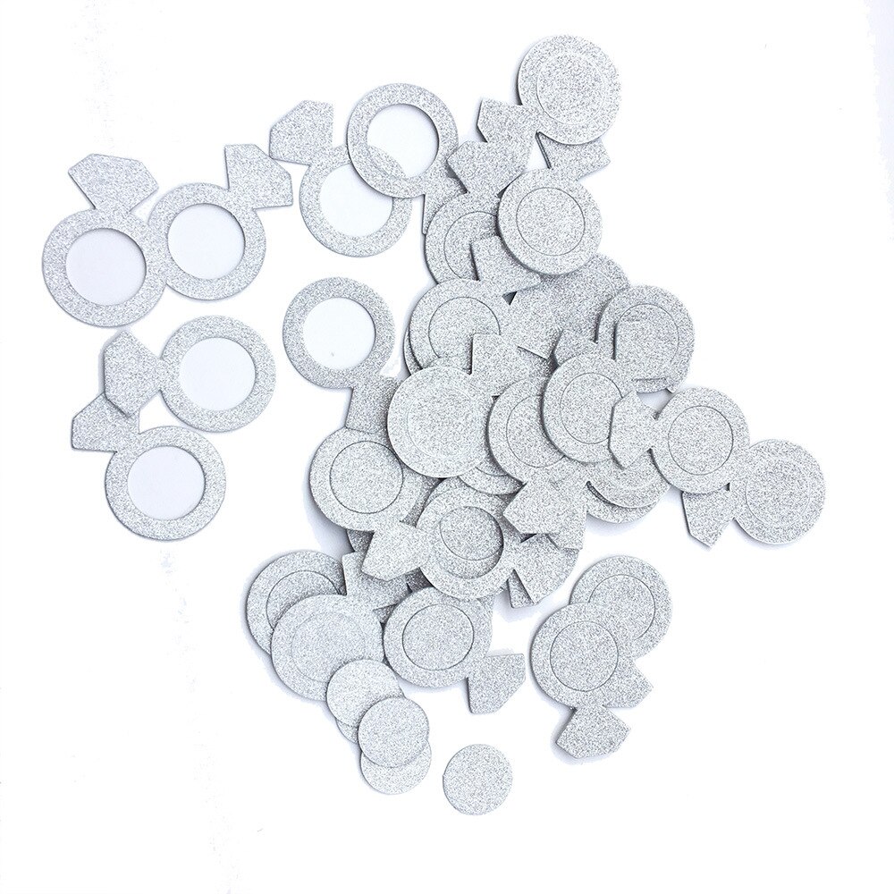 Hochzeit Banner Verpassen zu Frau Sagte sie Yaaas Diamant Ring Konfetti funkeln Hängen Fahnen Hochzeit Party Dekor Jubel Hündinnen: 30g Silber- Ring