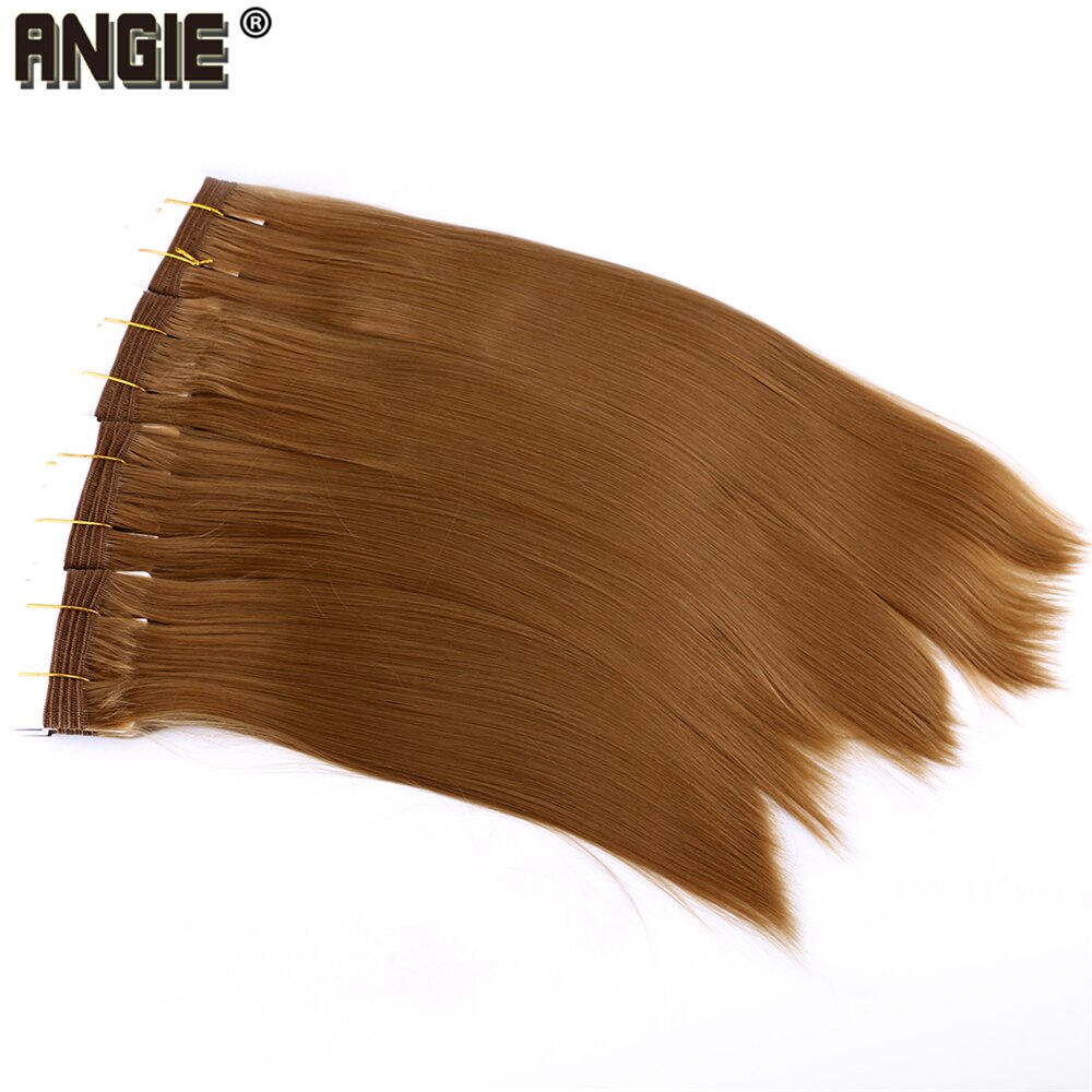 Angie-tissage synthétique lisse, soyeux, Extensions pour femmes, 8 à 20 pouces, mèche en Fiber